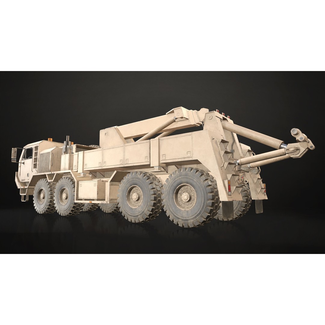 Heavy Military Wrecker 3D Model – Low Poly Game Ready, FBX, OBJ - View 8