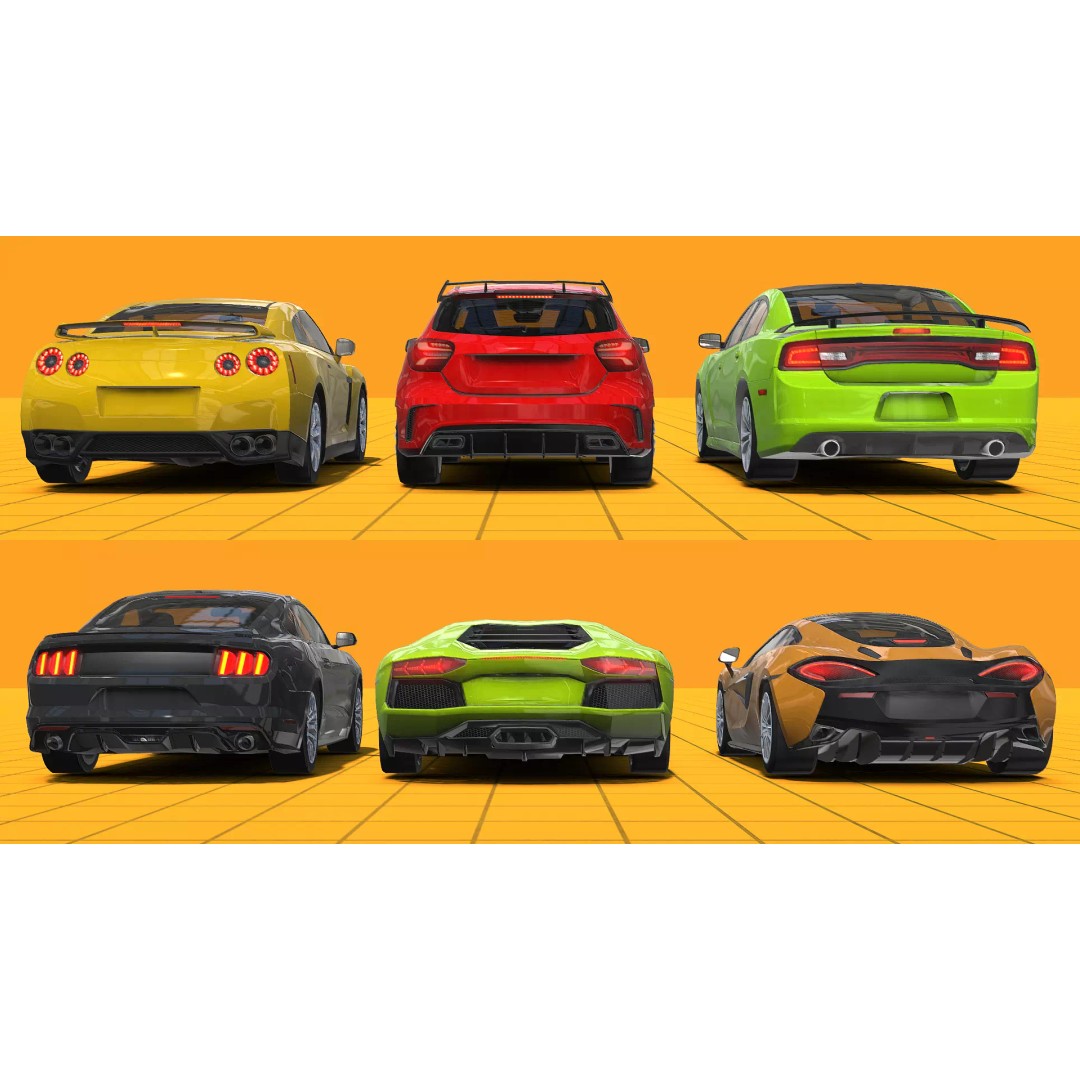Low Poly Cars Pack 3D Model – Mobile Friendly, Fully Rigged Interiors - View 12