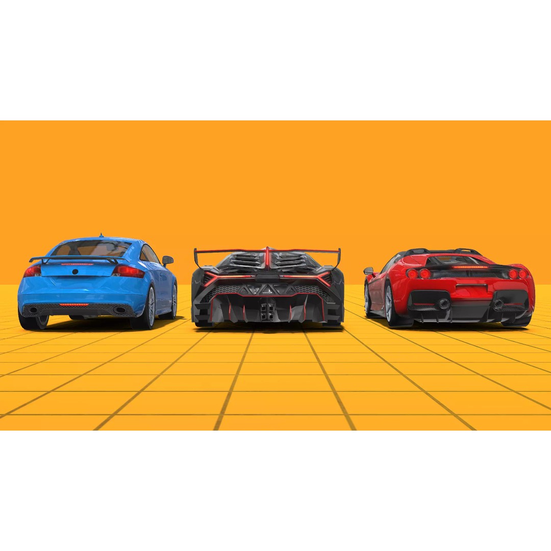 Low Poly Cars Pack 3D Model – Mobile Friendly, Fully Rigged Interiors - View 3