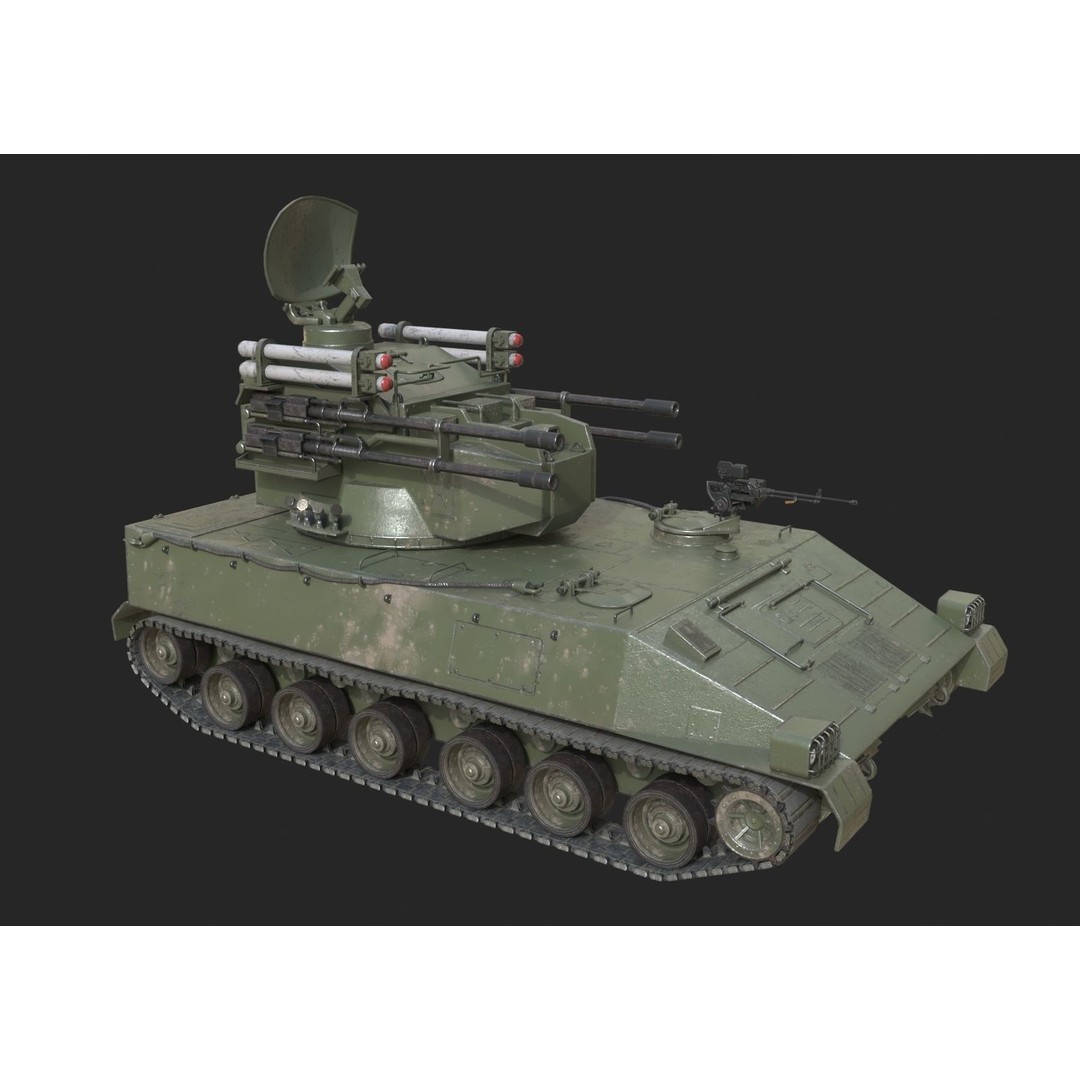PLA Army PGZ95 Self-Propelled Anti-Aircraft 3D Model – Low Poly Game Asset, FBX - View 13