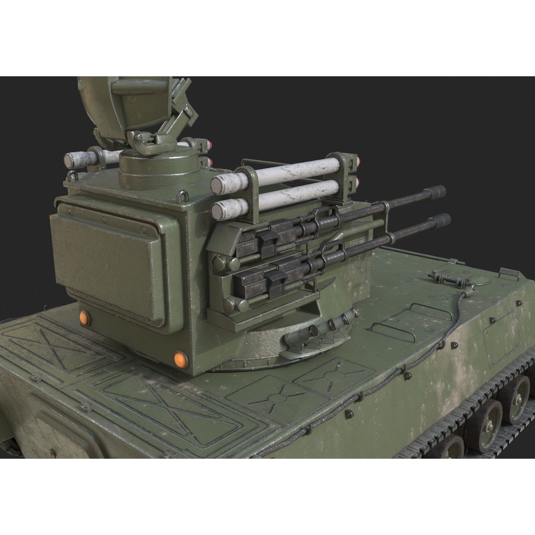 PLA Army PGZ95 Self-Propelled Anti-Aircraft 3D Model – Low Poly Game Asset, FBX - View 14