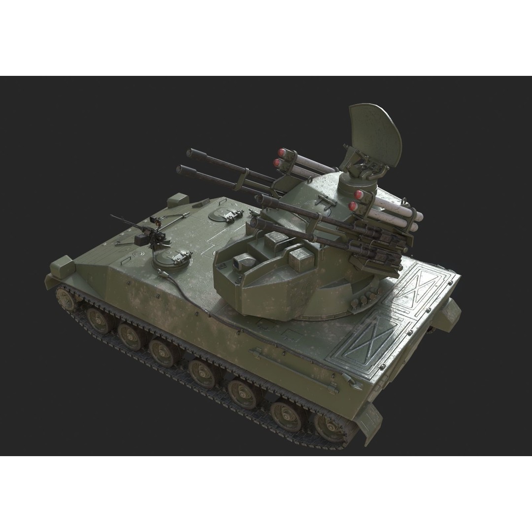 PLA Army PGZ95 Self-Propelled Anti-Aircraft 3D Model – Low Poly Game Asset, FBX - View 15