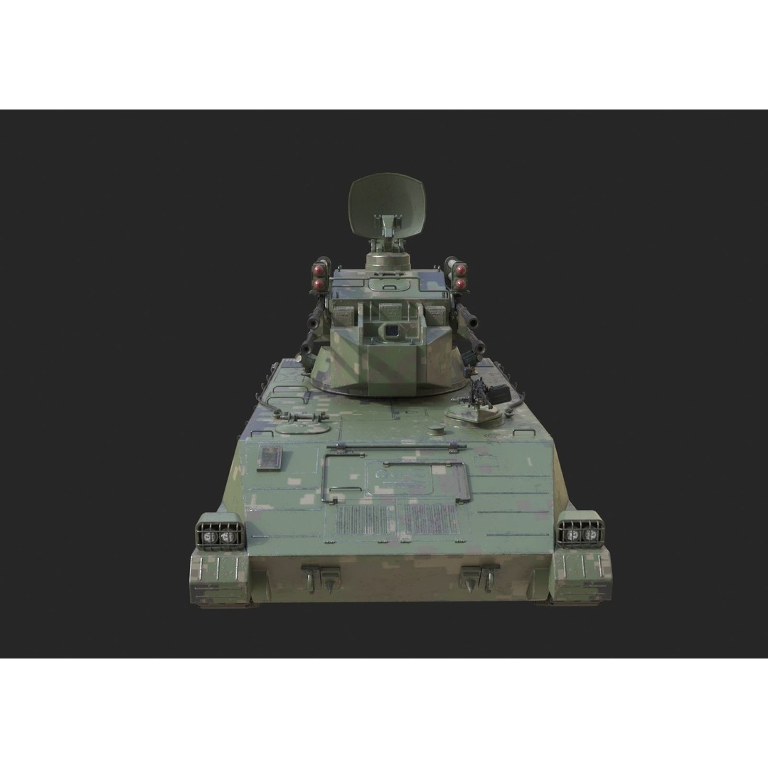 PLA Army PGZ95 Self-Propelled Anti-Aircraft 3D Model – Low Poly Game Asset, FBX - View 17