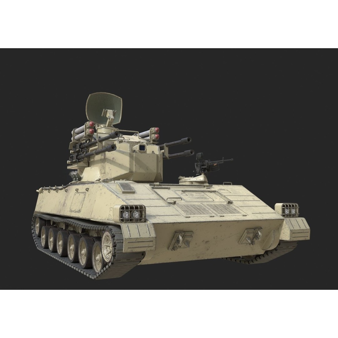 PLA Army PGZ95 Self-Propelled Anti-Aircraft 3D Model – Low Poly Game Asset, FBX - View 4