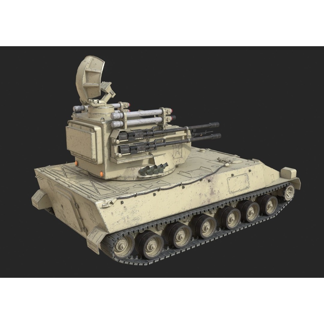 PLA Army PGZ95 Self-Propelled Anti-Aircraft 3D Model – Low Poly Game Asset, FBX - View 5
