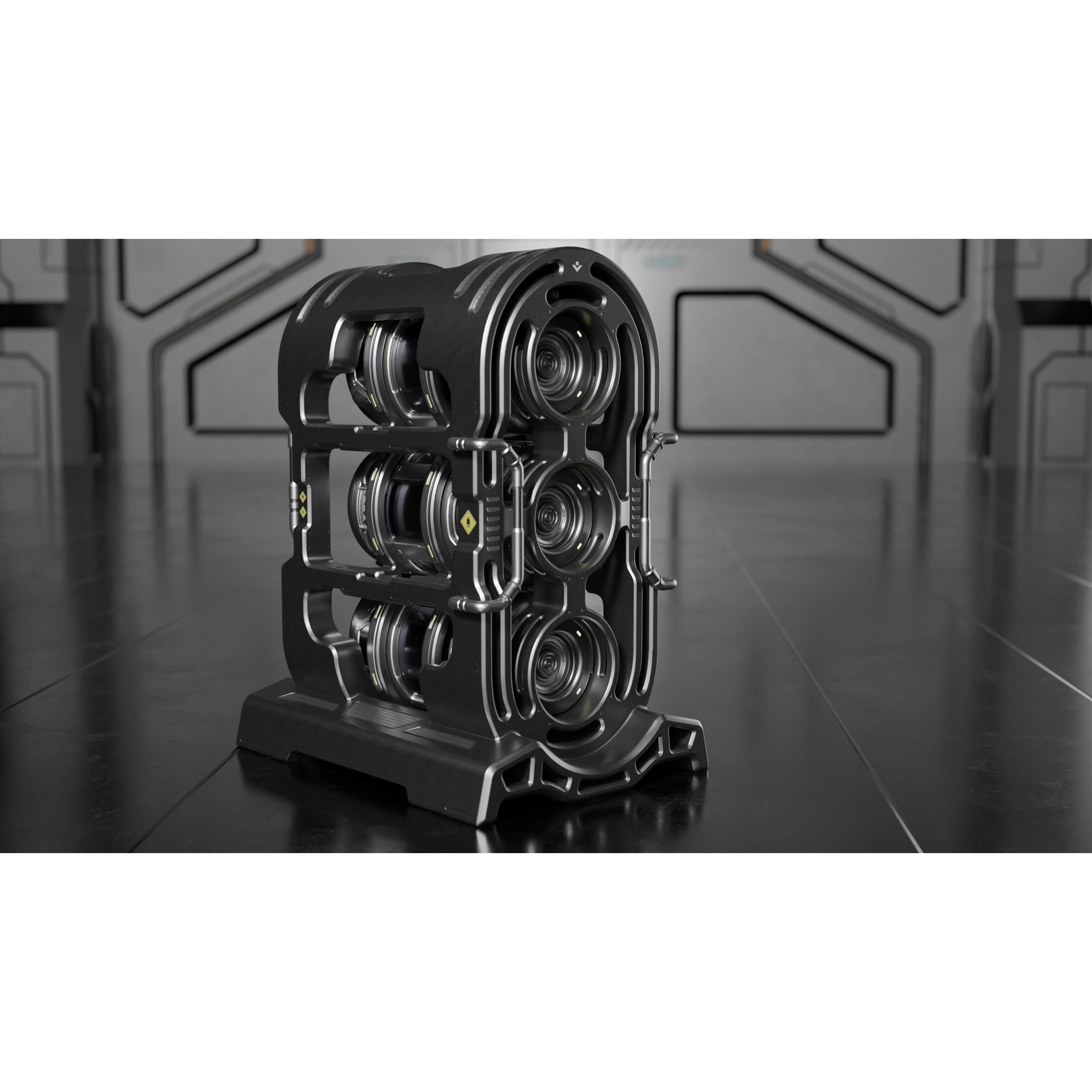 Sci-fi Barrel & Rack - Low-Poly Game-Ready 3D Model - View 12