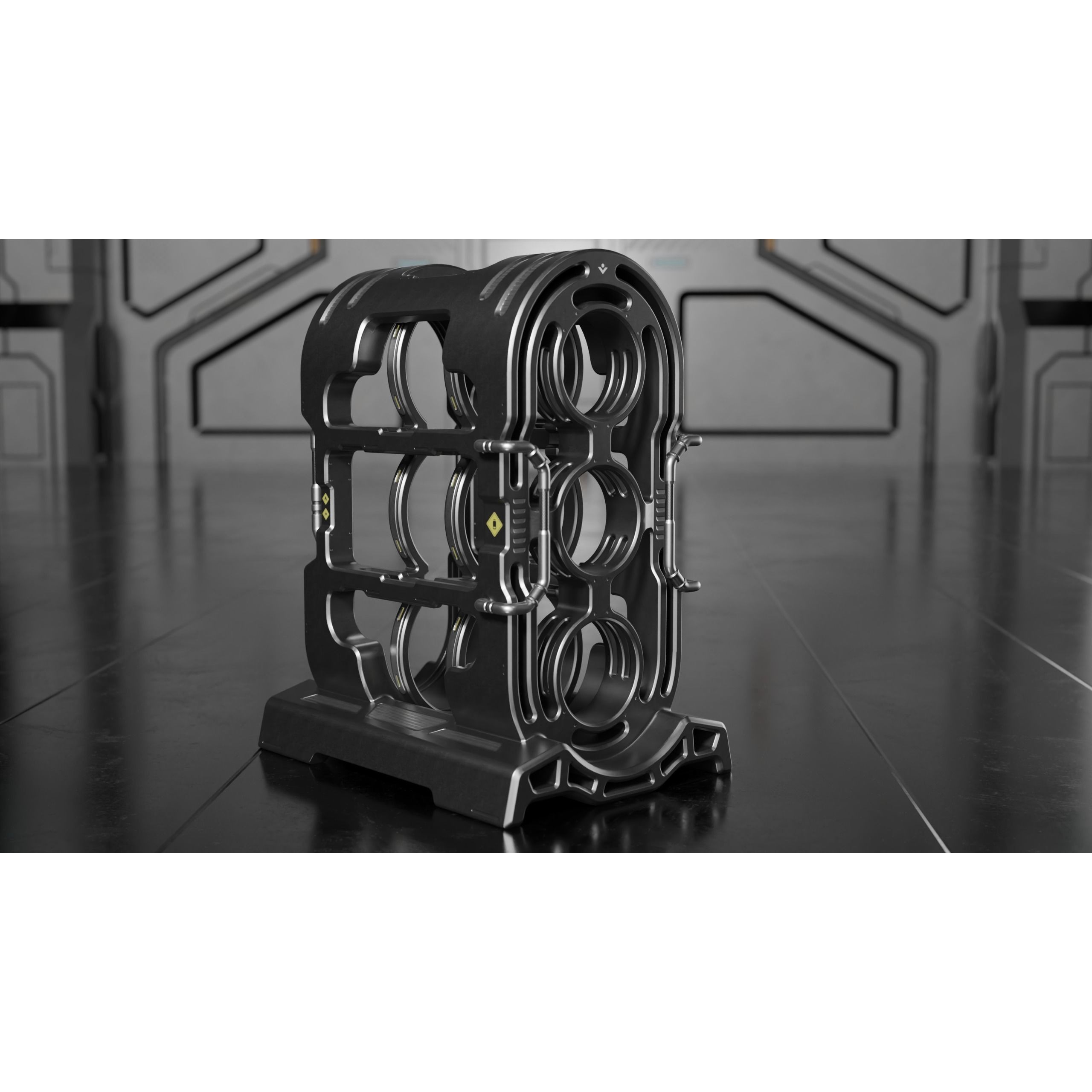 Sci-fi Barrel & Rack - Low-Poly Game-Ready 3D Model - View 14