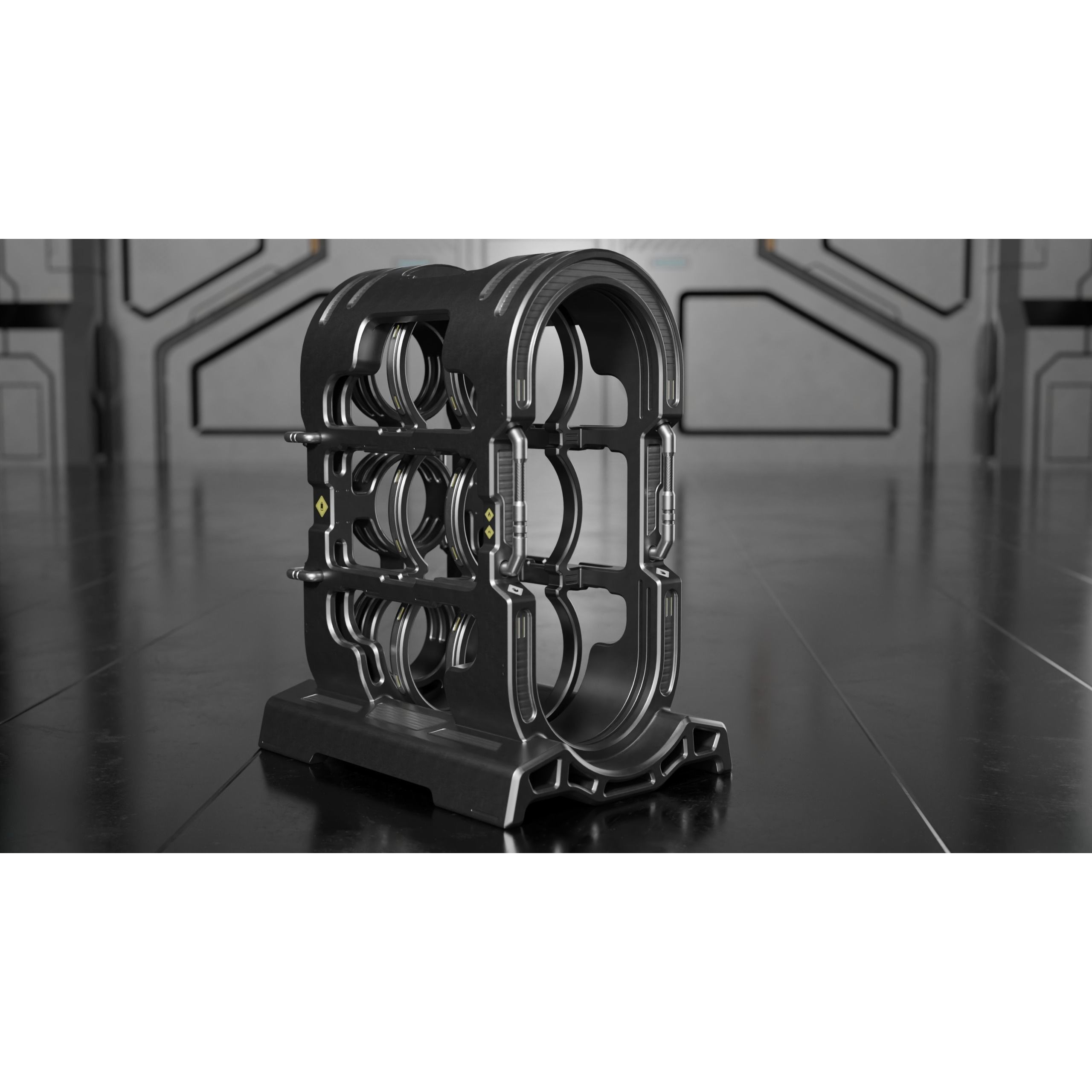 Sci-fi Barrel & Rack - Low-Poly Game-Ready 3D Model - View 15