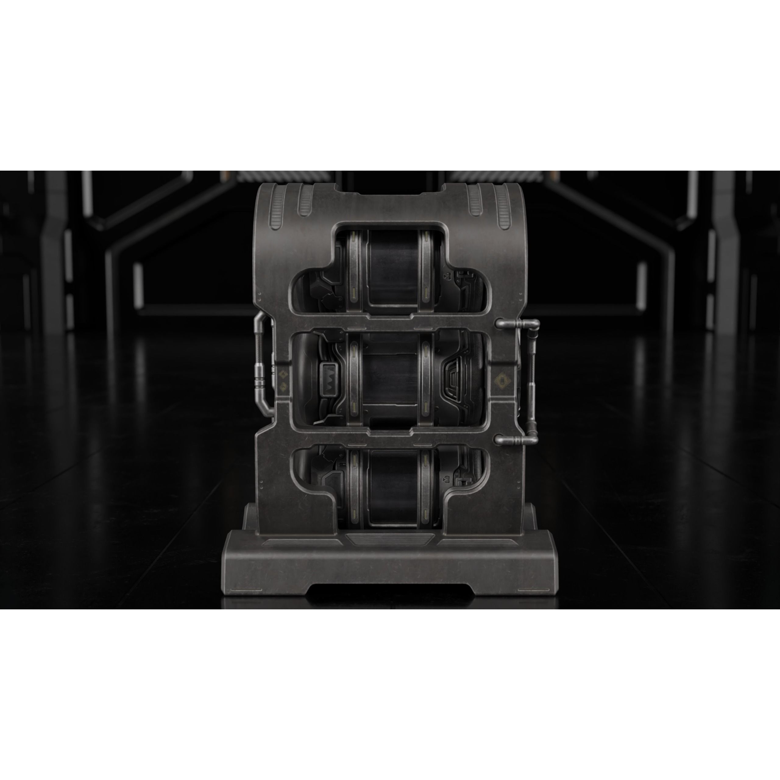 Sci-fi Barrel & Rack - Low-Poly Game-Ready 3D Model - View 18