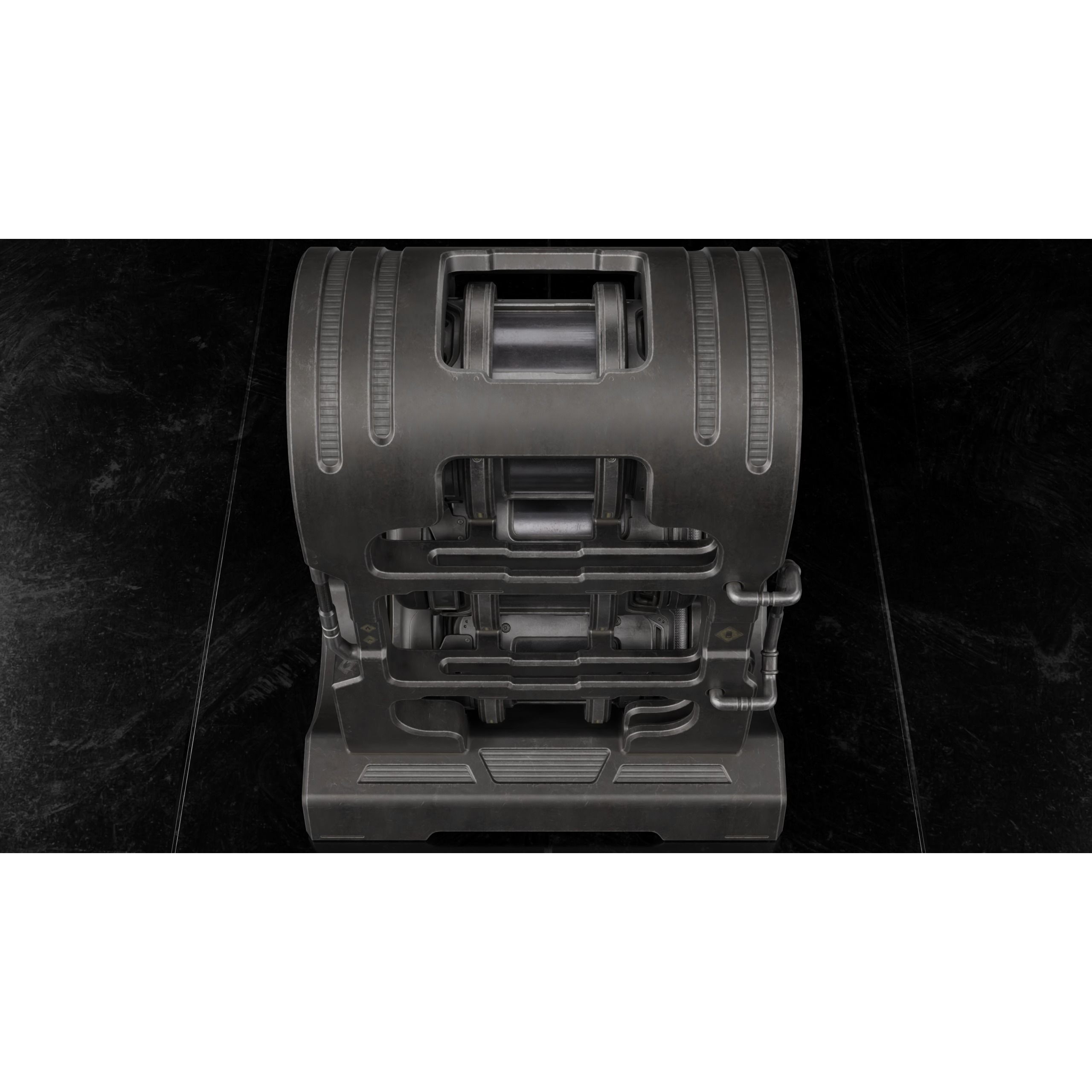 Sci-fi Barrel & Rack - Low-Poly Game-Ready 3D Model - View 19