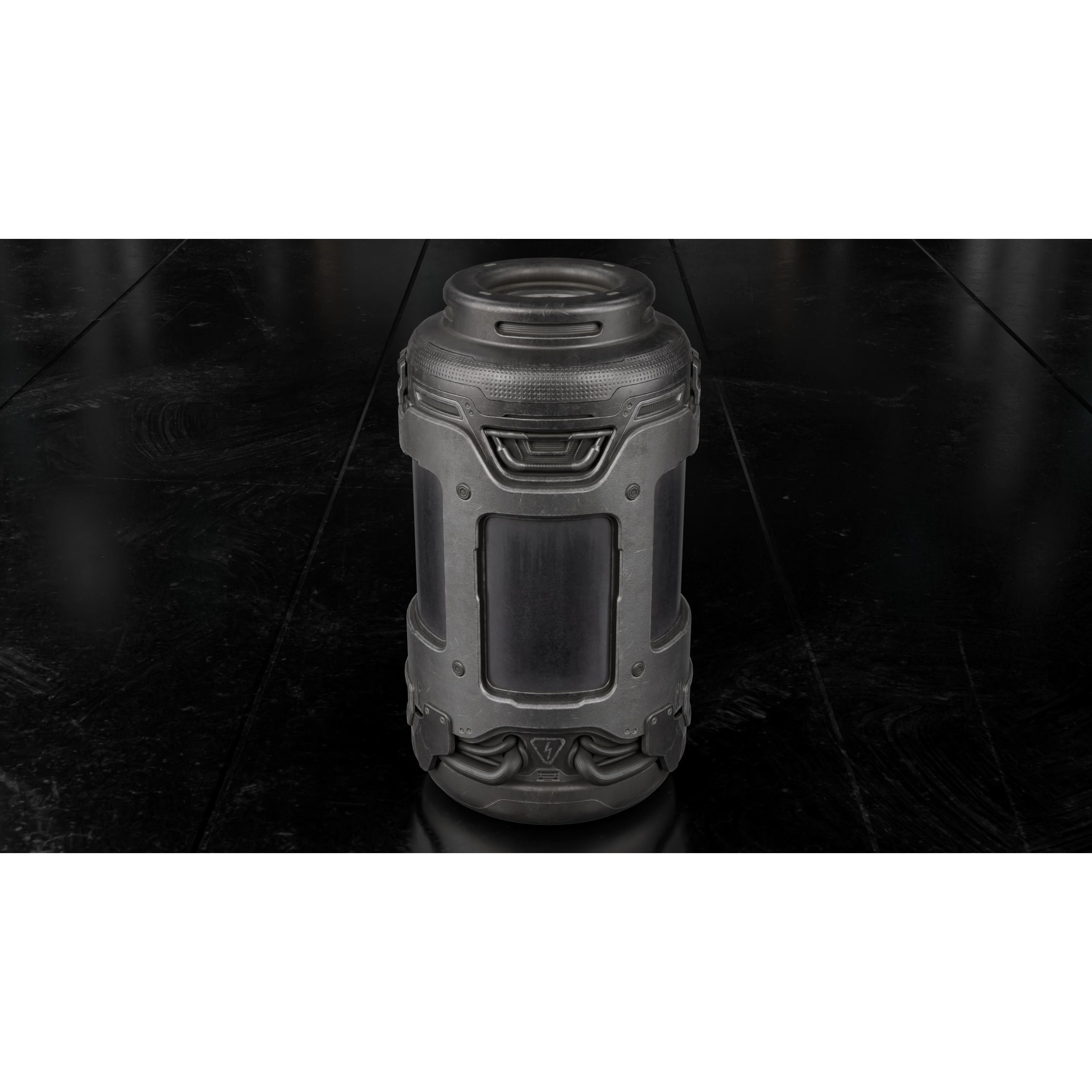 Sci-fi Barrel & Rack - Low-Poly Game-Ready 3D Model - View 22