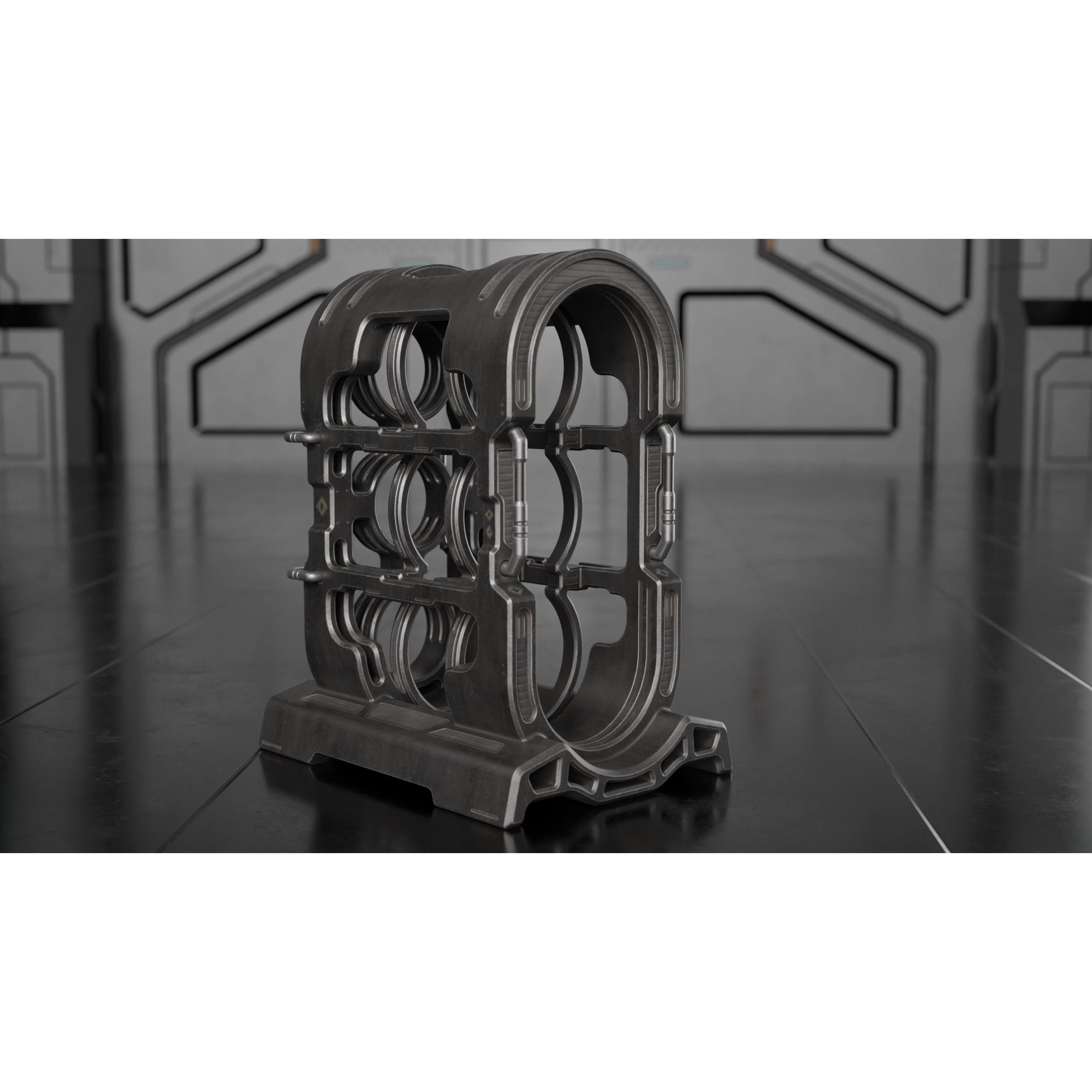 Sci-fi Barrel & Rack - Low-Poly Game-Ready 3D Model - View 27