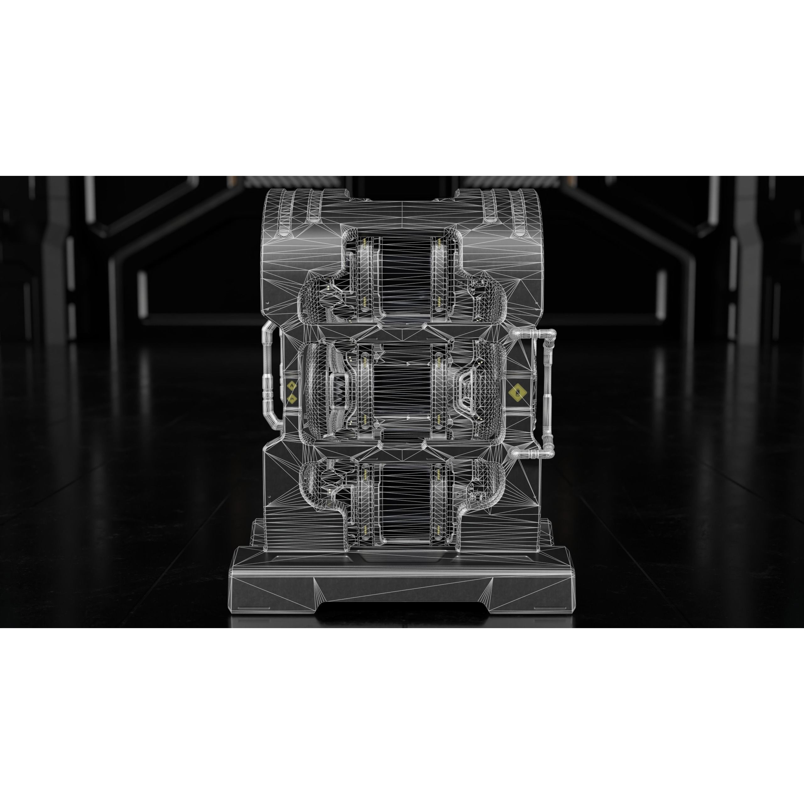 Sci-fi Barrel & Rack - Low-Poly Game-Ready 3D Model - View 30