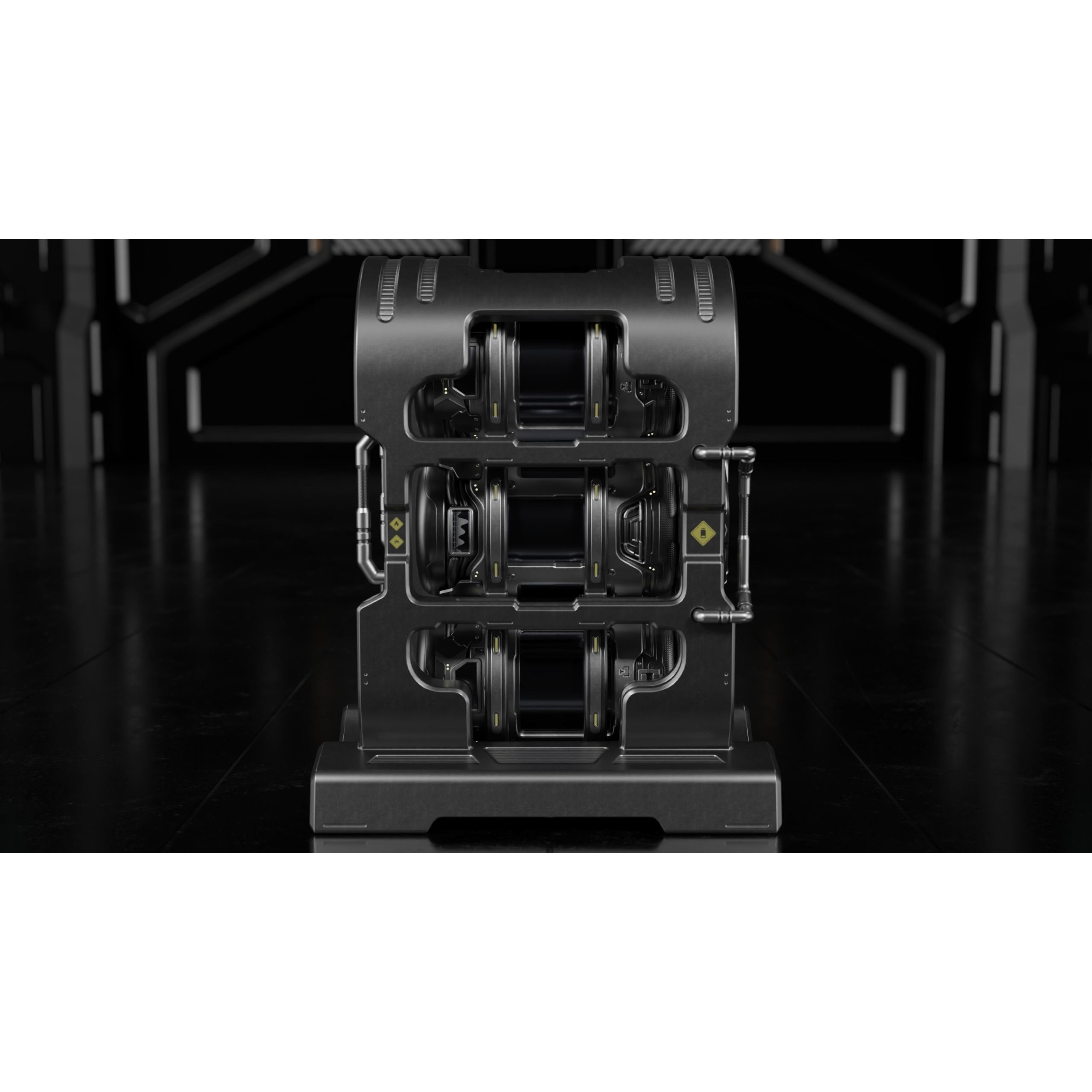 Sci-fi Barrel & Rack - Low-Poly Game-Ready 3D Model - View 6