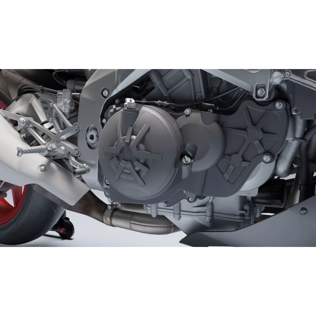 Aprilia Tuono V4 1100 Factory 2019 3D Model – Low Poly Rigged Game Asset, FBX - View 16
