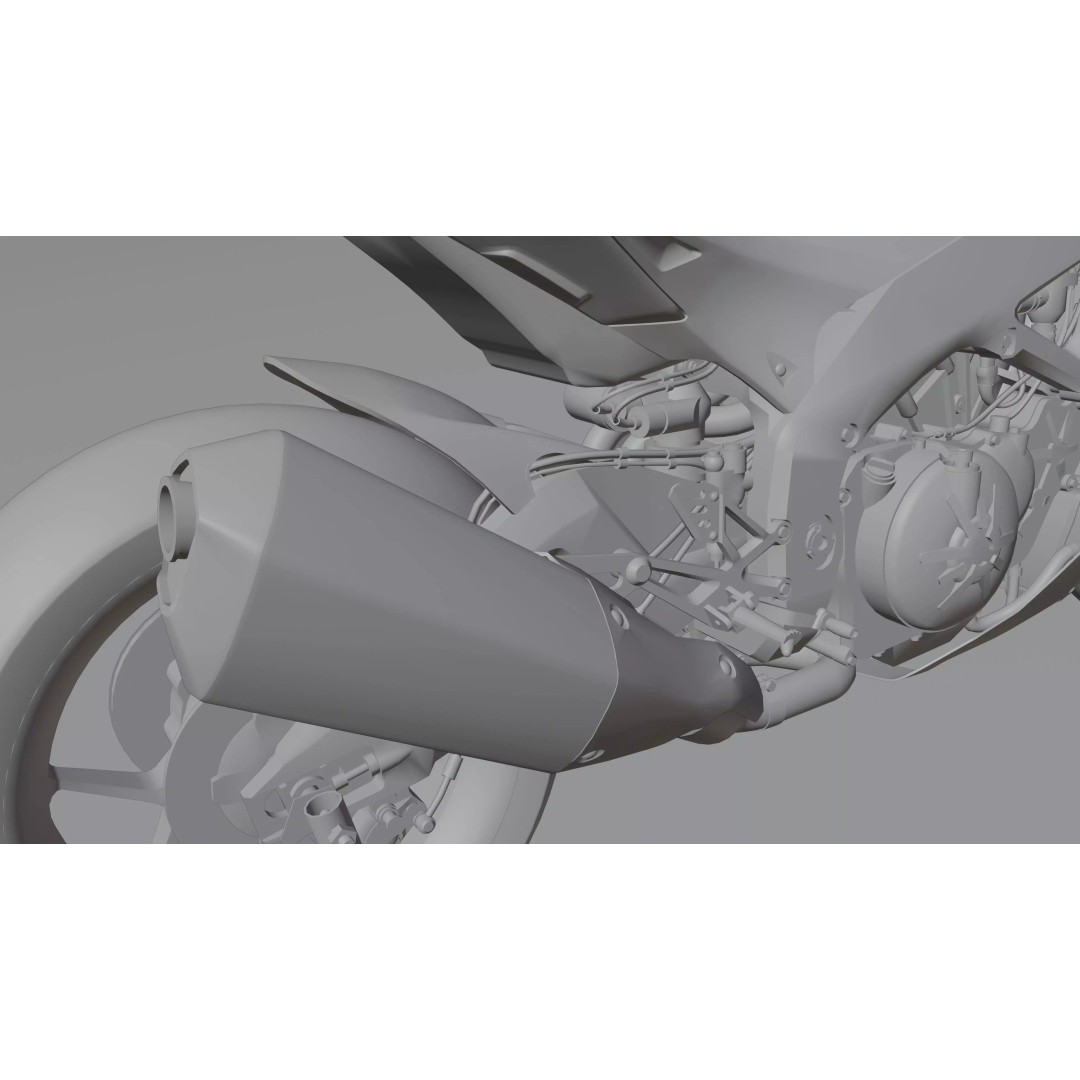 Aprilia Tuono V4 1100 Factory 2019 3D Model – Low Poly Rigged Game Asset, FBX - View 23