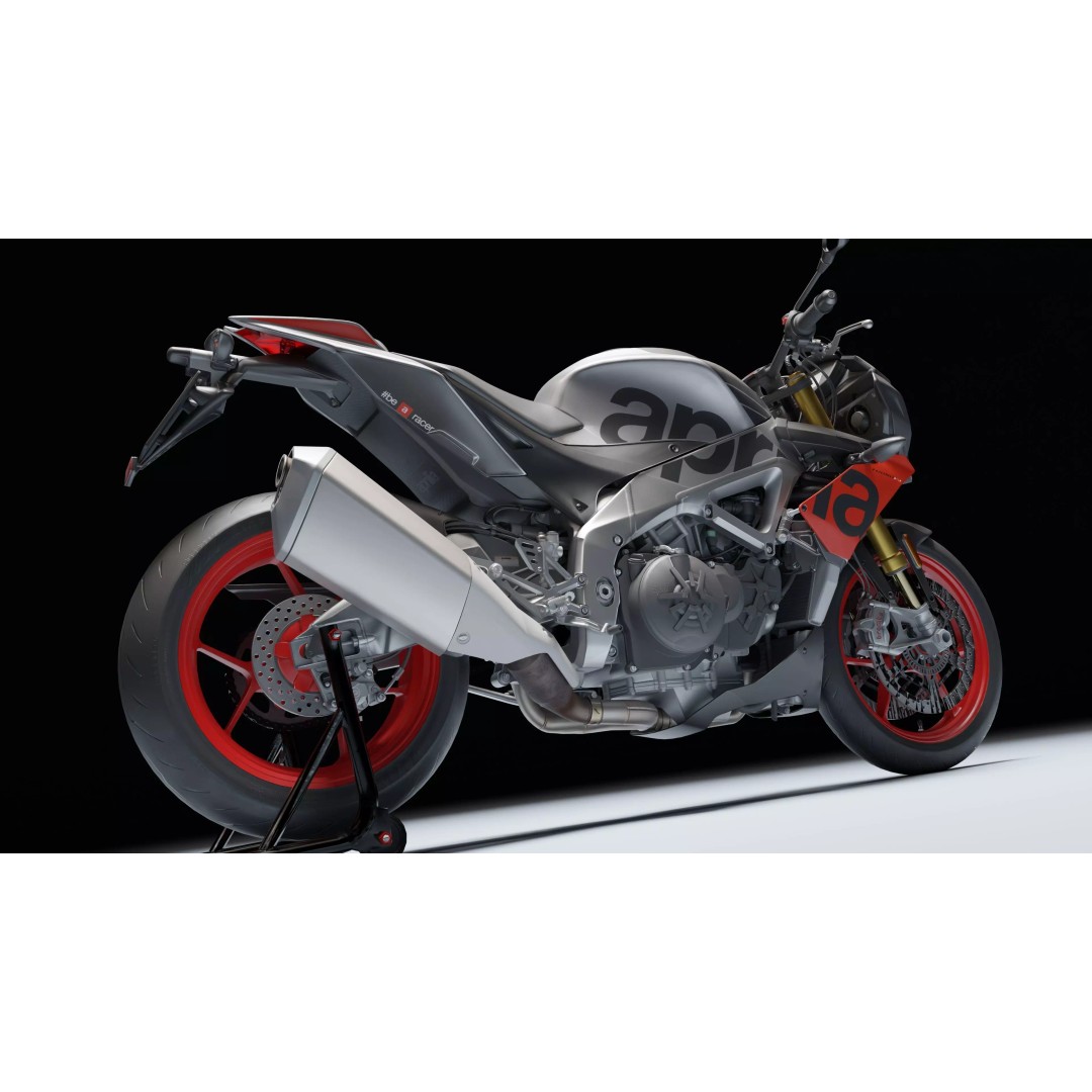 Aprilia Tuono V4 1100 Factory 2019 3D Model – Low Poly Rigged Game Asset, FBX - View 24