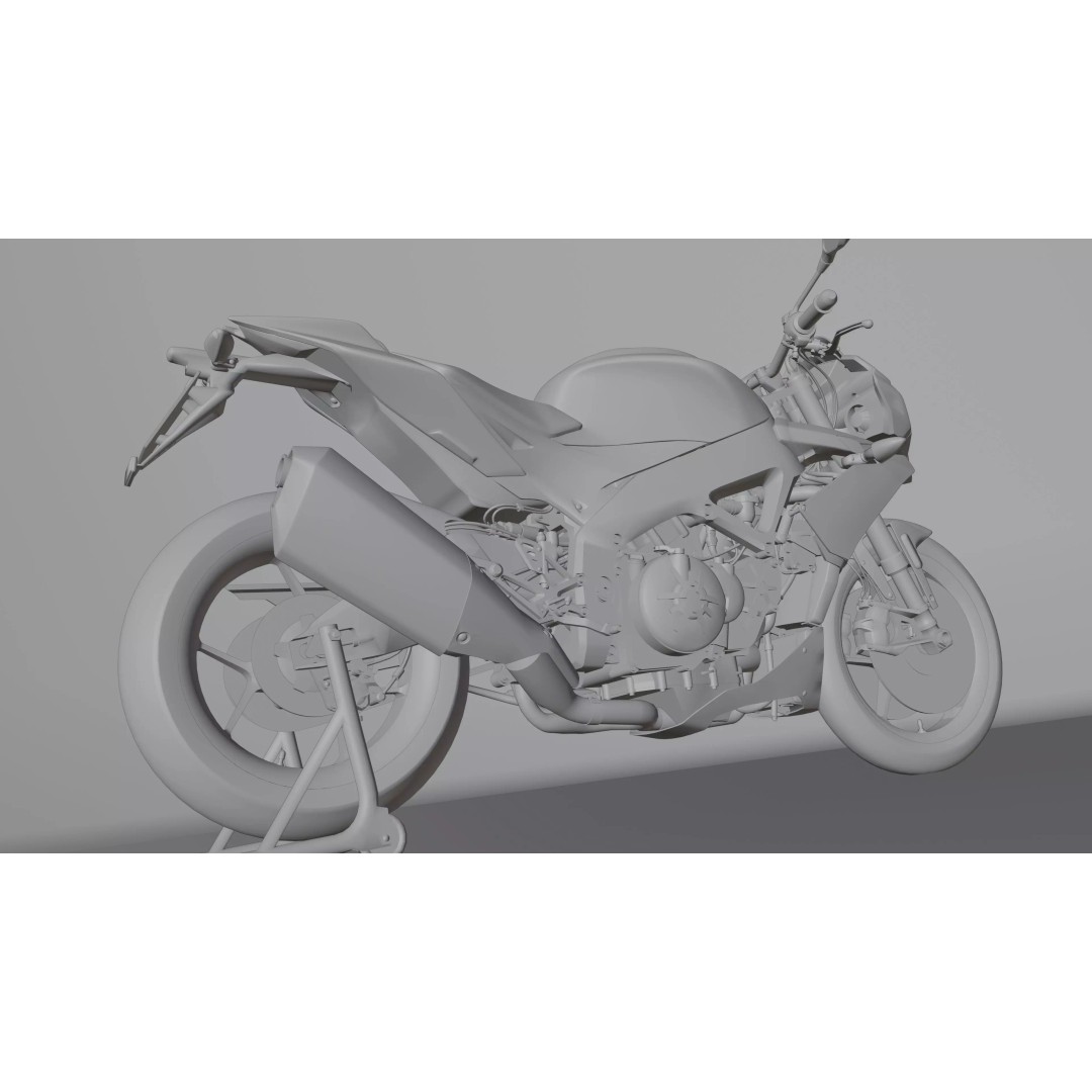 Aprilia Tuono V4 1100 Factory 2019 3D Model – Low Poly Rigged Game Asset, FBX - View 25