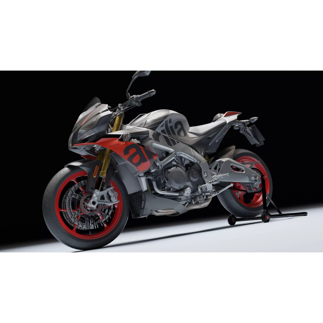 Aprilia Tuono V4 1100 Factory 2019 3D Model – Low Poly Rigged Game Asset, FBX - View 26