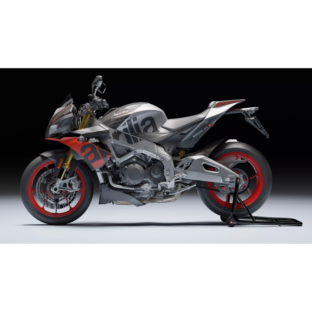 Aprilia Tuono V4 1100 Factory 2019 3D Model – Low Poly Rigged Game Asset, FBX - View 5
