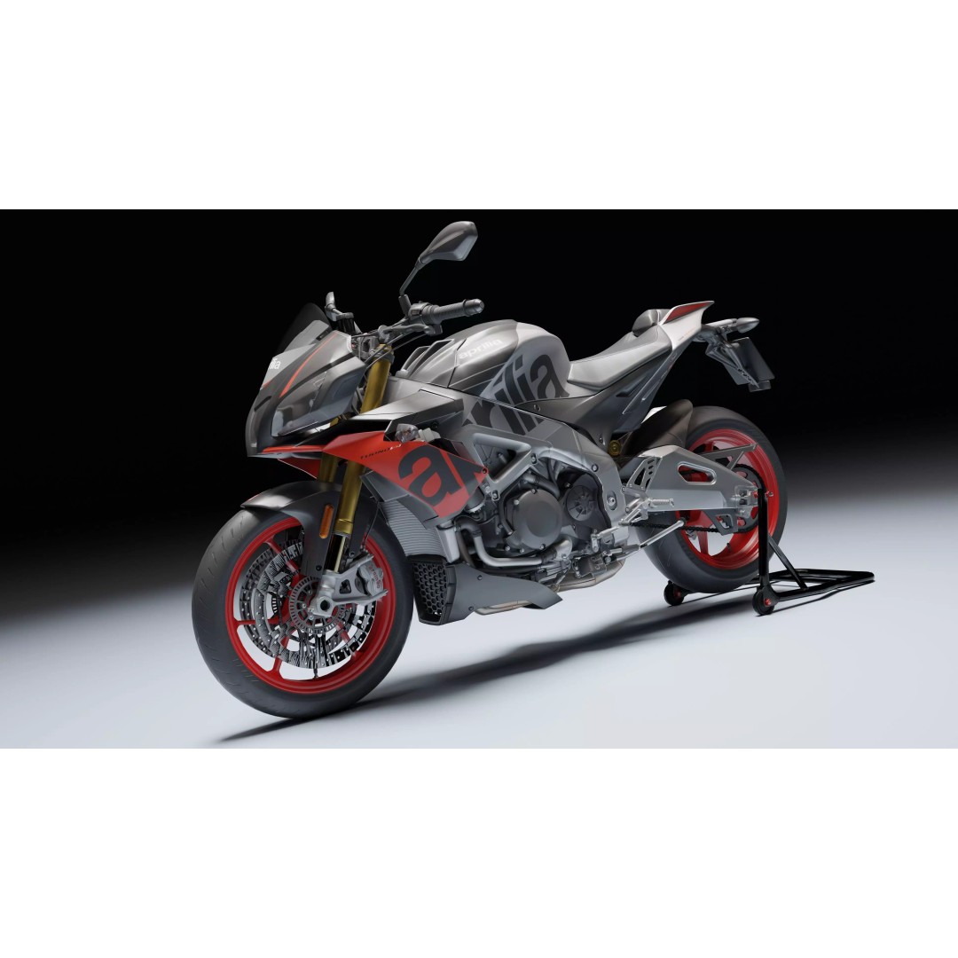 Aprilia Tuono V4 1100 Factory 2019 3D Model – Low Poly Rigged Game Asset, FBX - View 7