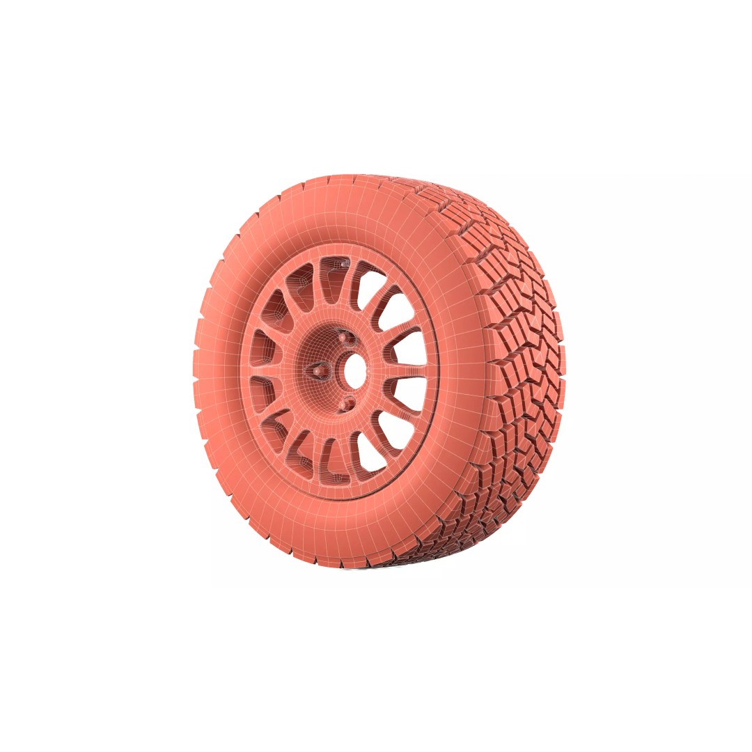 Offroad Car Wheel 3D Model – PBR Textured, Game Ready, FBX - View 14