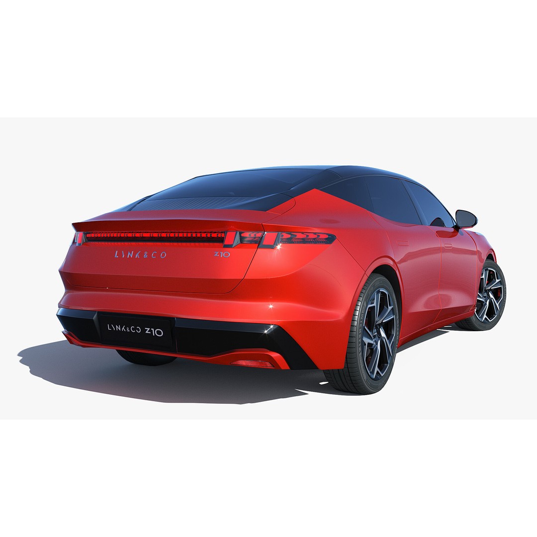Lynk & Co Z10 3D Model – Low Poly Electric Sedan, FBX & OBJ Formats - View 10