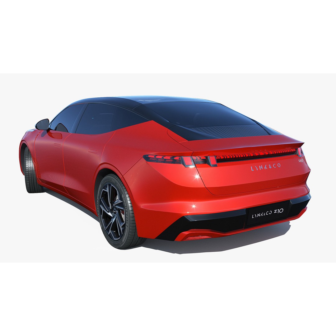 Lynk & Co Z10 3D Model – Low Poly Electric Sedan, FBX & OBJ Formats - View 11
