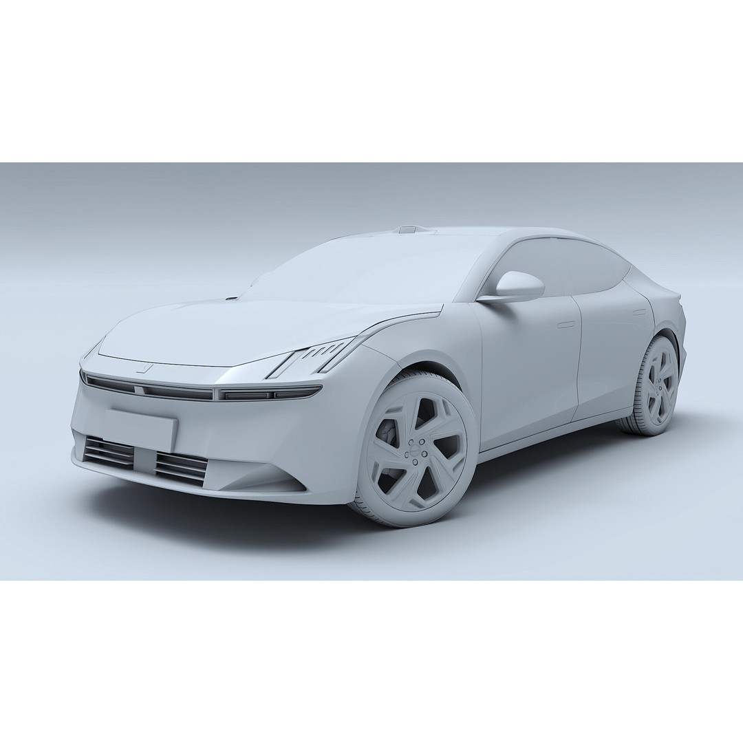 Lynk & Co Z10 3D Model – Low Poly Electric Sedan, FBX & OBJ Formats - View 13