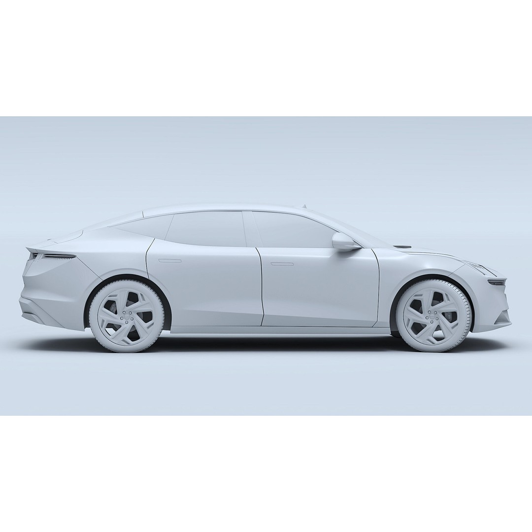 Lynk & Co Z10 3D Model – Low Poly Electric Sedan, FBX & OBJ Formats - View 19