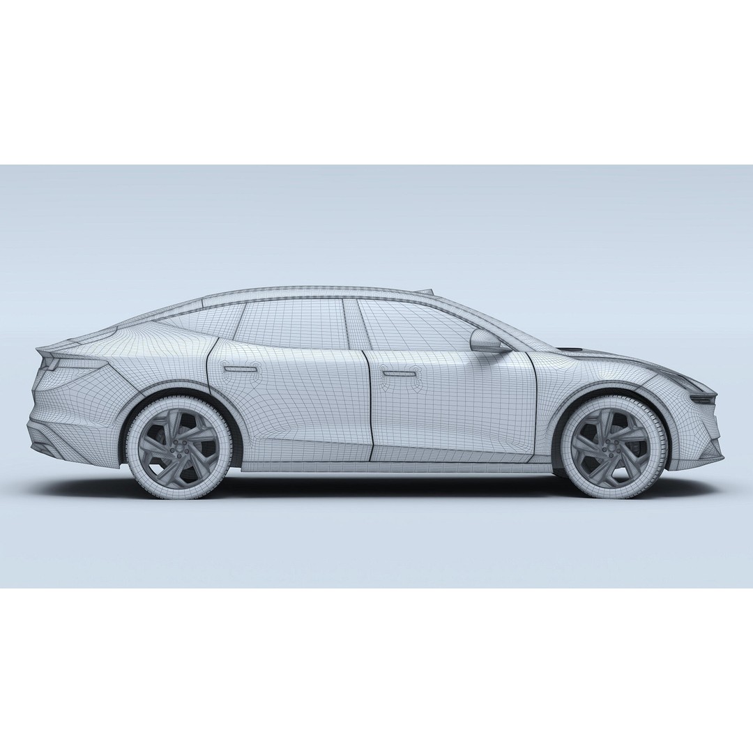 Lynk & Co Z10 3D Model – Low Poly Electric Sedan, FBX & OBJ Formats - View 20