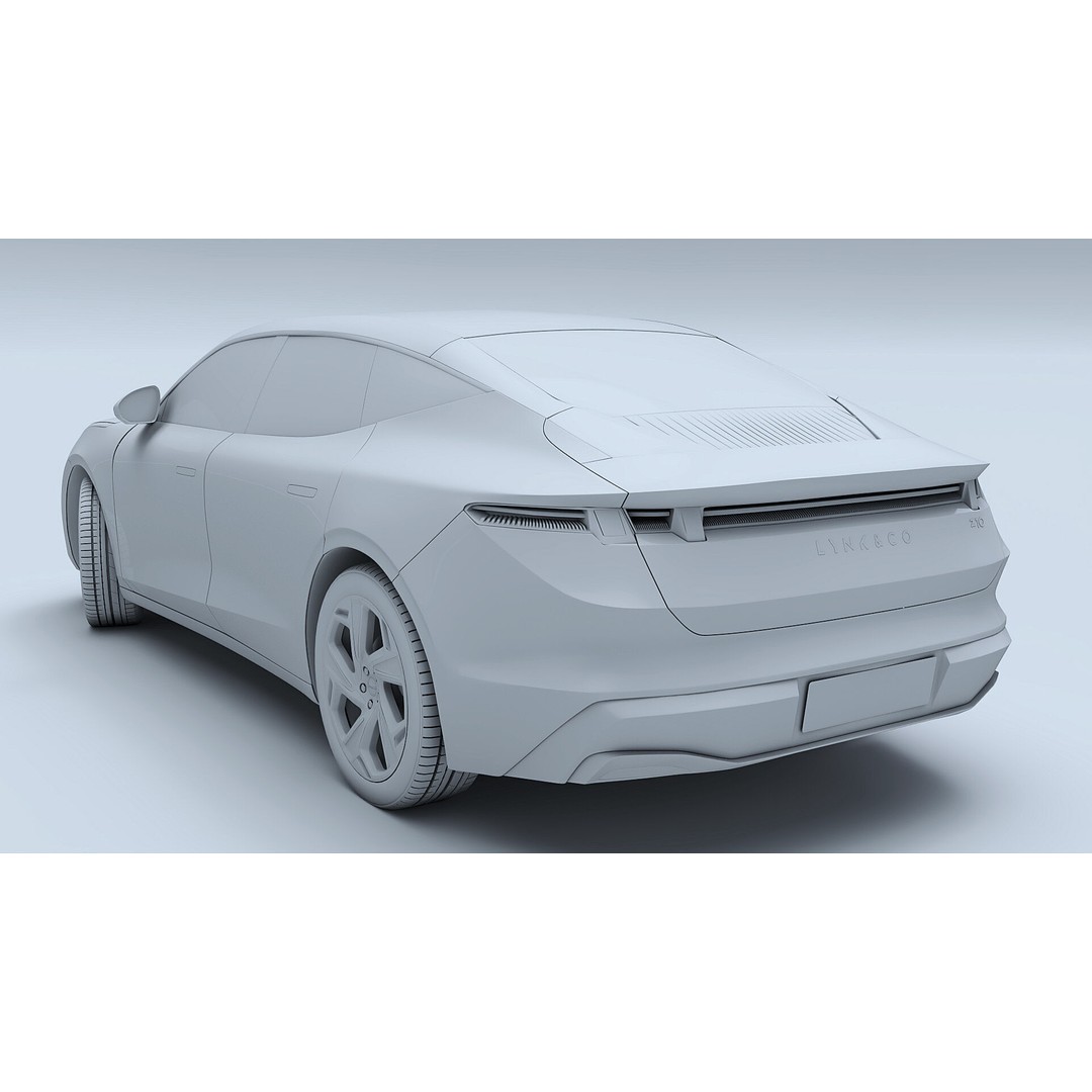Lynk & Co Z10 3D Model – Low Poly Electric Sedan, FBX & OBJ Formats - View 21