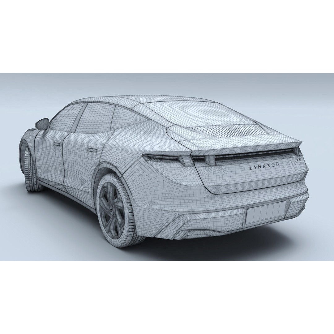 Lynk & Co Z10 3D Model – Low Poly Electric Sedan, FBX & OBJ Formats - View 22