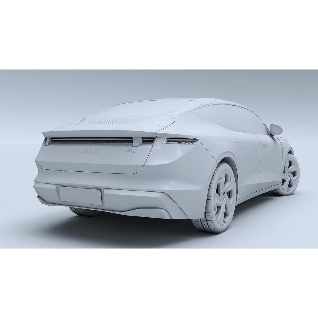 Lynk & Co Z10 3D Model – Low Poly Electric Sedan, FBX & OBJ Formats - View 23