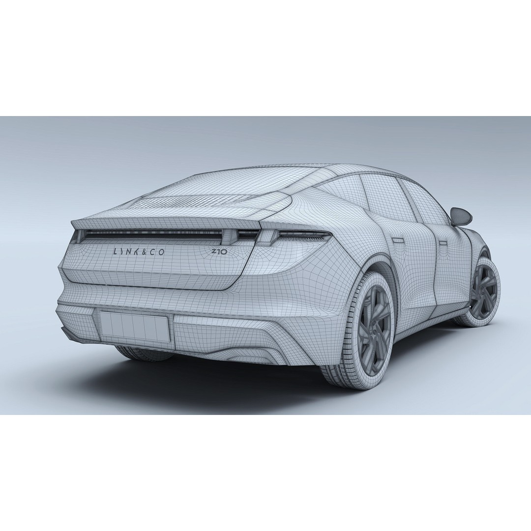 Lynk & Co Z10 3D Model – Low Poly Electric Sedan, FBX & OBJ Formats - View 24