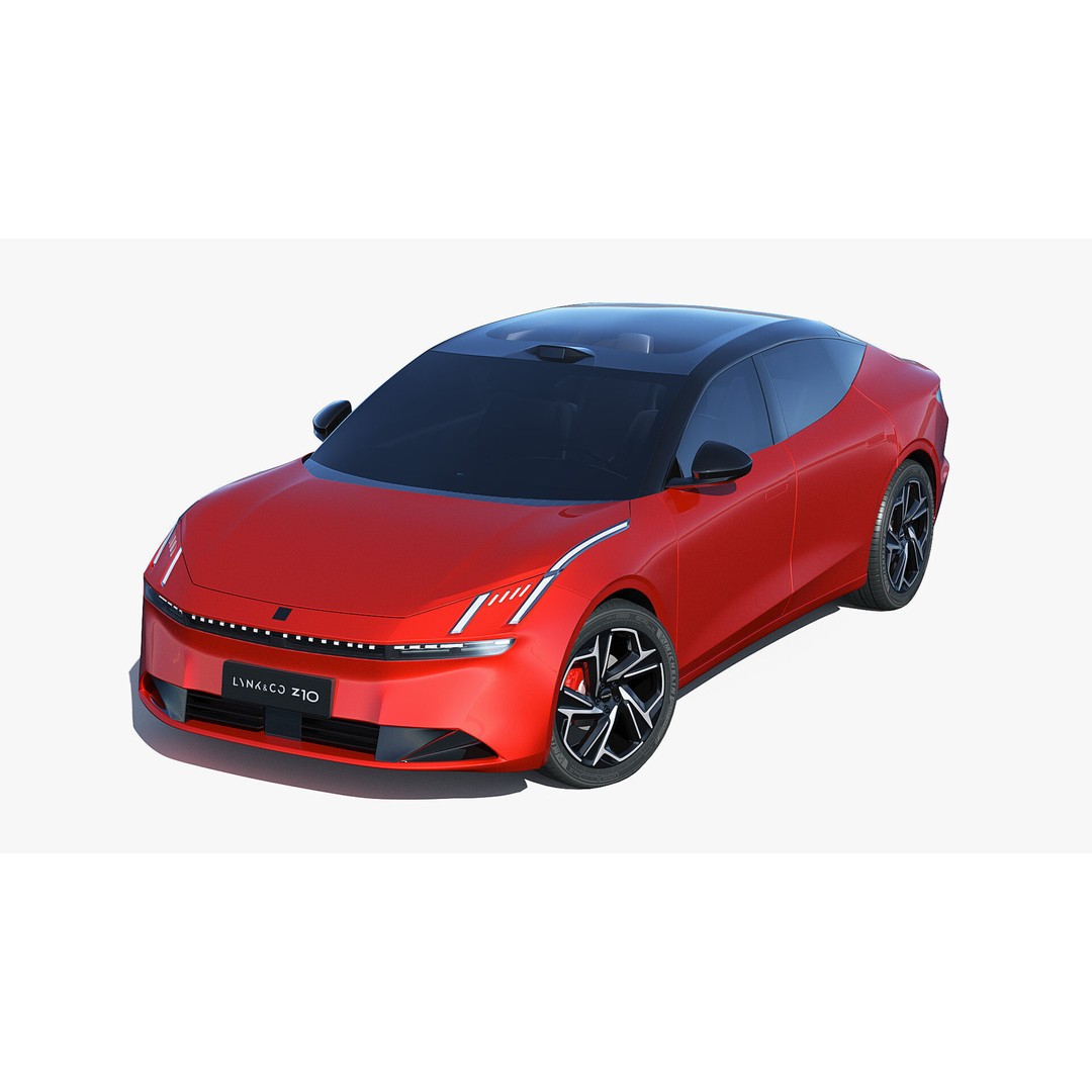 Lynk & Co Z10 3D Model – Low Poly Electric Sedan, FBX & OBJ Formats - View 3