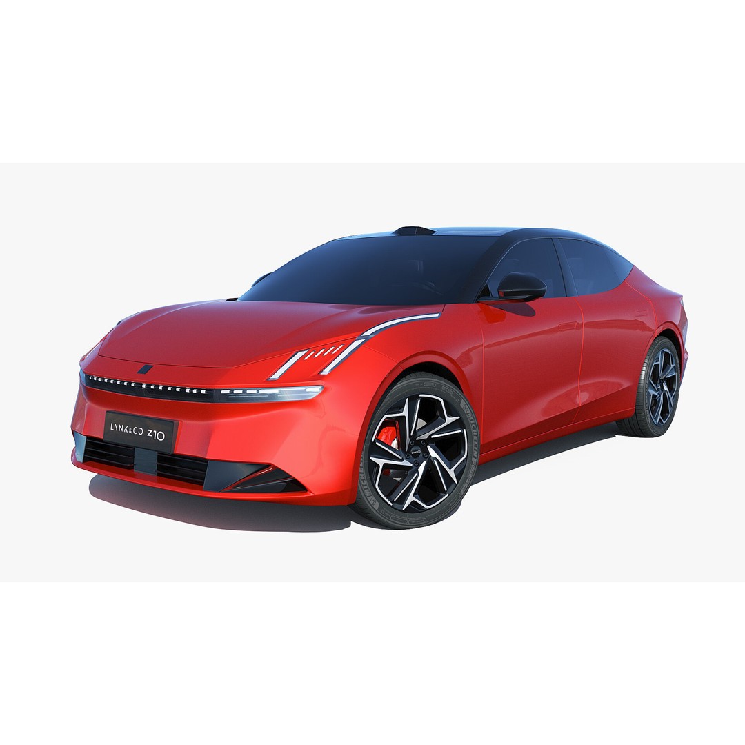 Lynk & Co Z10 3D Model – Low Poly Electric Sedan, FBX & OBJ Formats - View 4