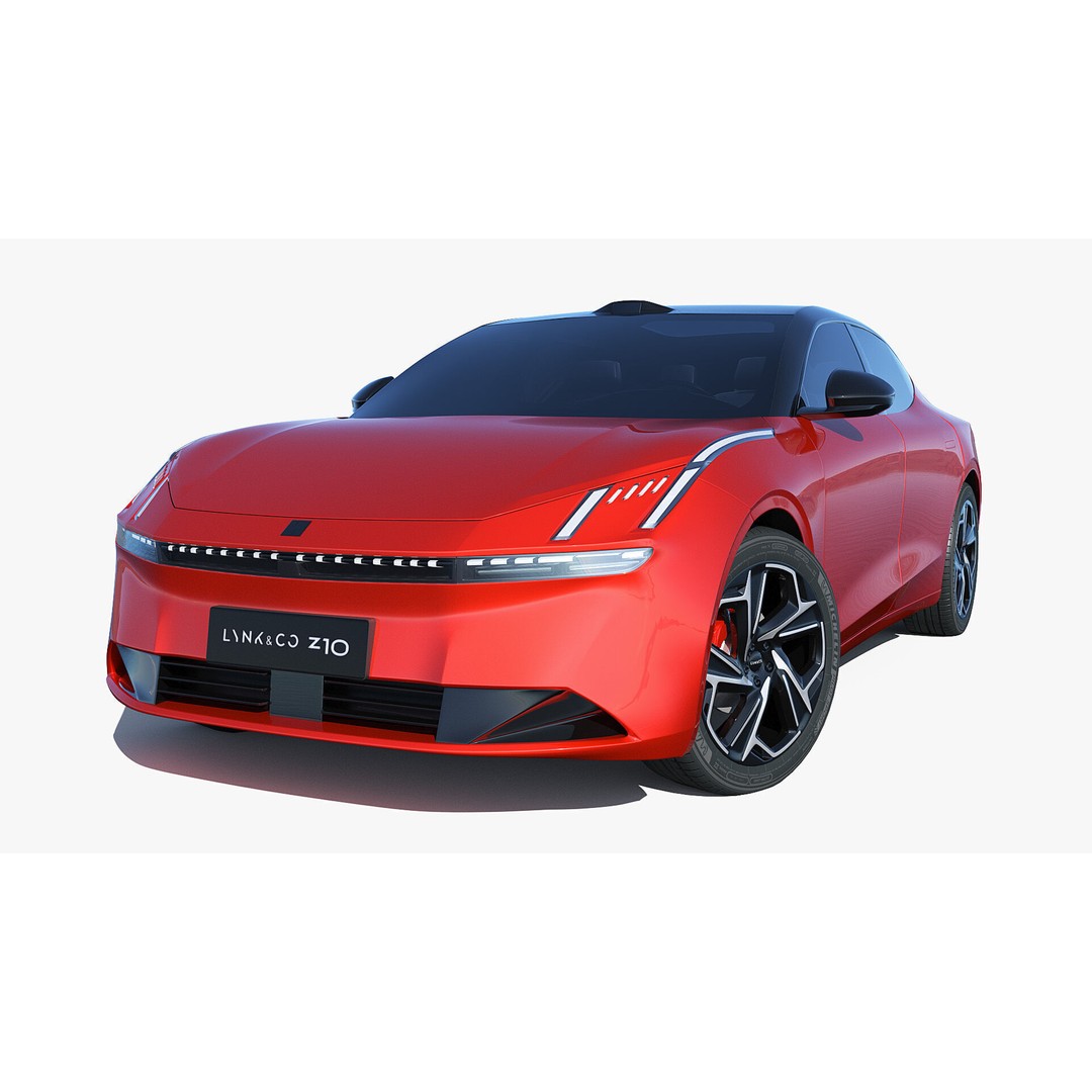 Lynk & Co Z10 3D Model – Low Poly Electric Sedan, FBX & OBJ Formats - View 5