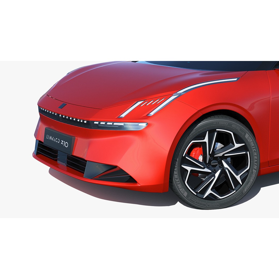 Lynk & Co Z10 3D Model – Low Poly Electric Sedan, FBX & OBJ Formats - View 6