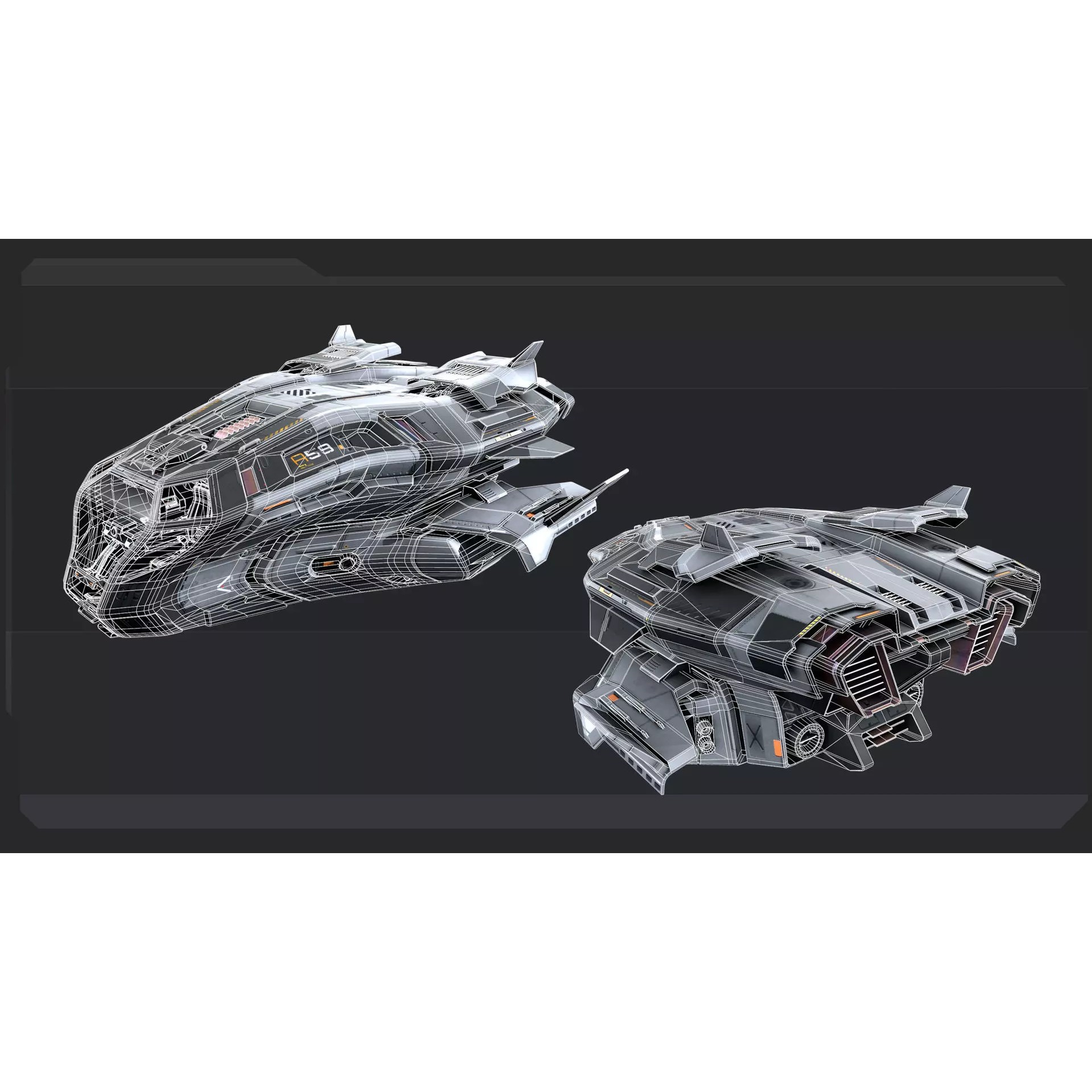 SF STALKER Spaceship - Low-Poly Game-Ready 3D Model