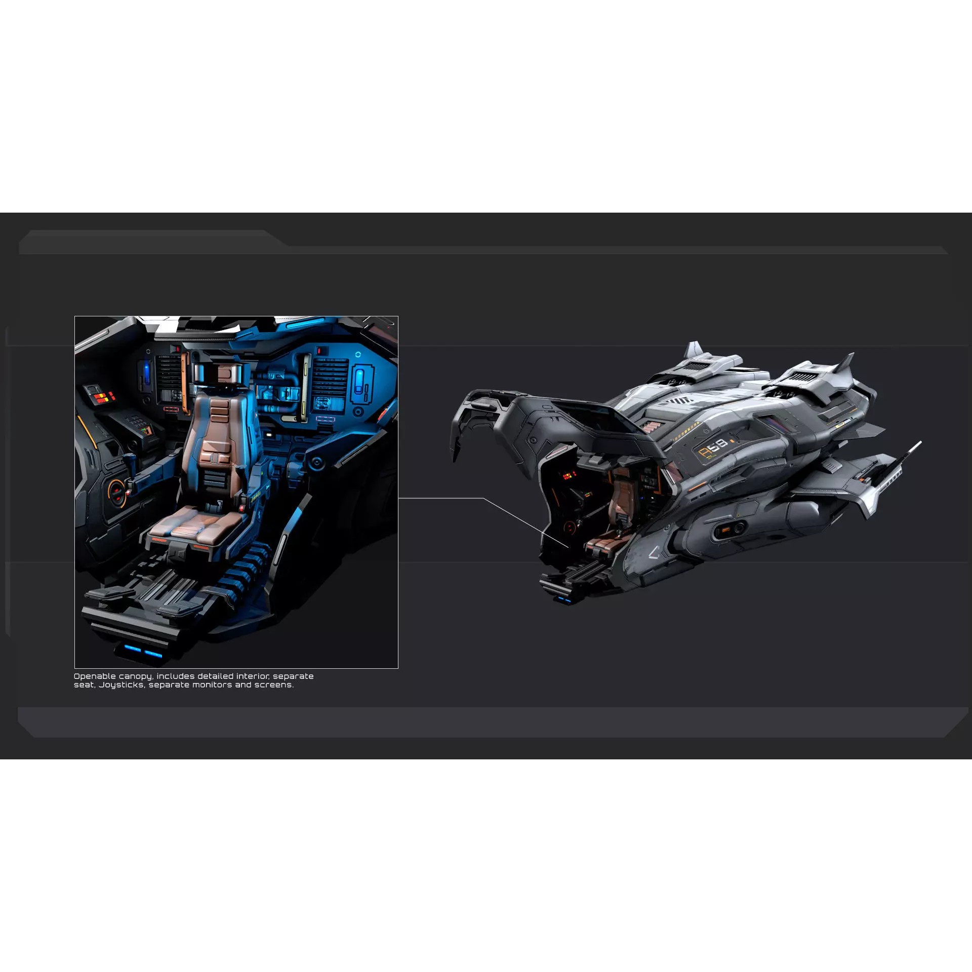 SF STALKER Spaceship - Low-Poly Game-Ready 3D Model - View 10