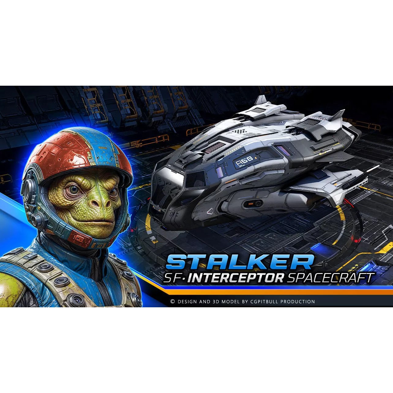 SF STALKER Spaceship - Low-Poly Game-Ready 3D Model - View 2