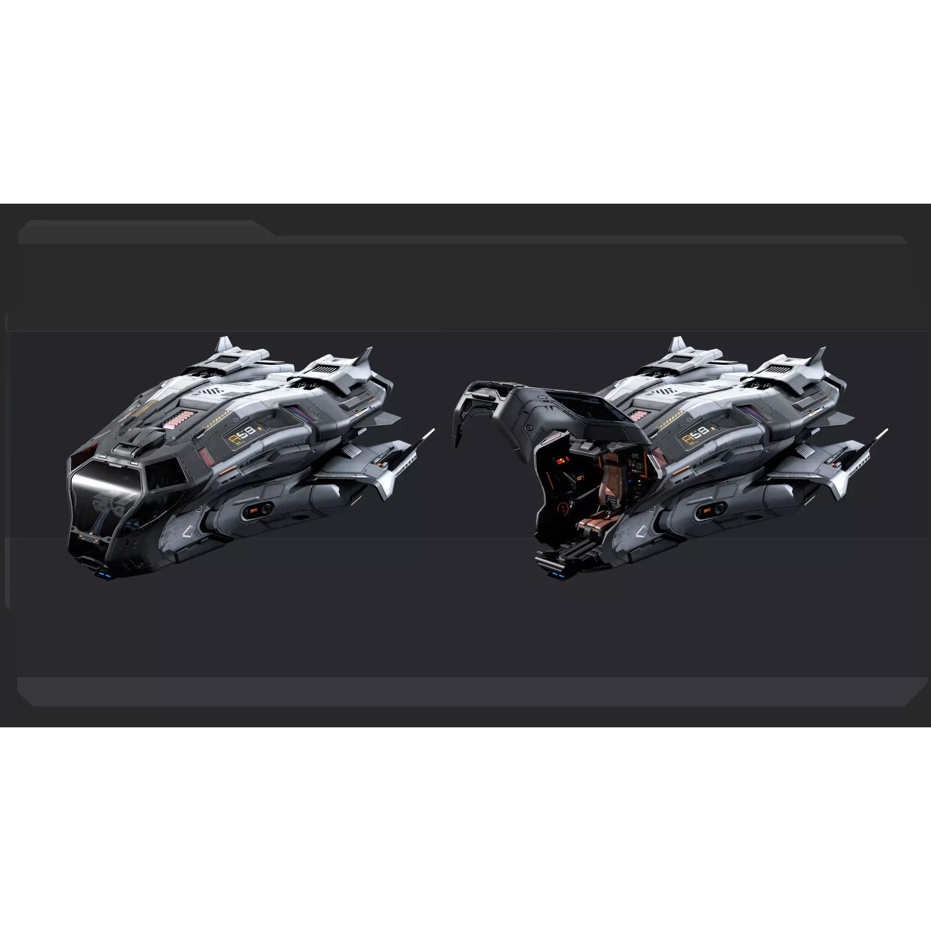 SF STALKER Spaceship - Low-Poly Game-Ready 3D Model - View 9