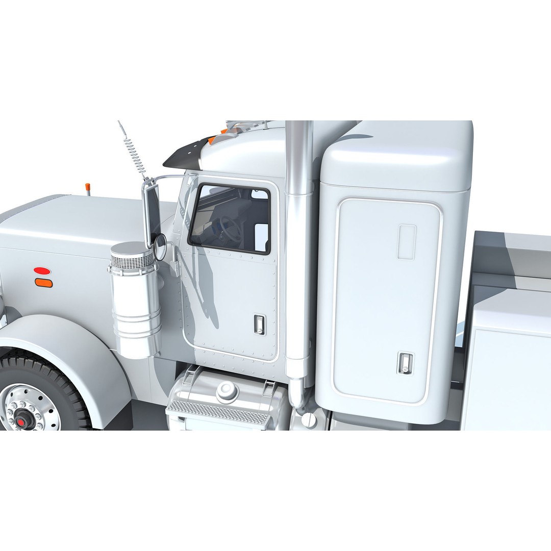 Recovery Service Wrecker Tow Truck 3D Model – High Poly Game Asset, FBX, OBJ - View 15