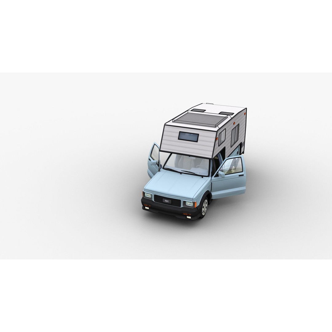 Camper Truck 3D Model – Low Poly Game Asset with Interior - View 10