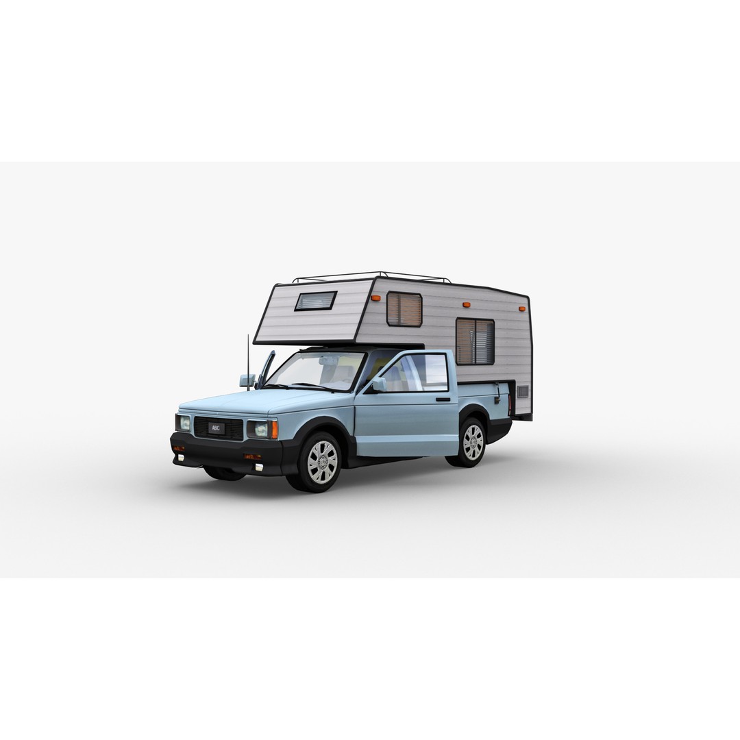 Camper Truck 3D Model – Low Poly Game Asset with Interior - View 15