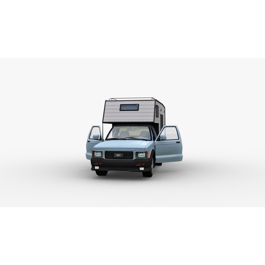 Camper Truck 3D Model – Low Poly Game Asset with Interior - View 17