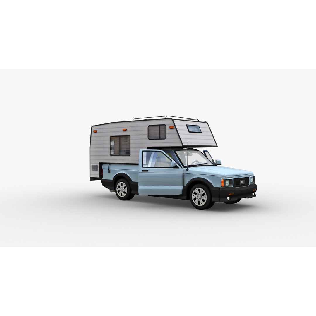 Camper Truck 3D Model – Low Poly Game Asset with Interior - View 18