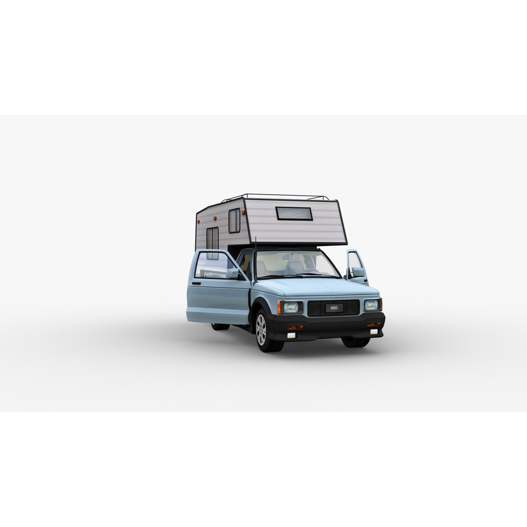 Camper Truck 3D Model – Low Poly Game Asset with Interior - View 19