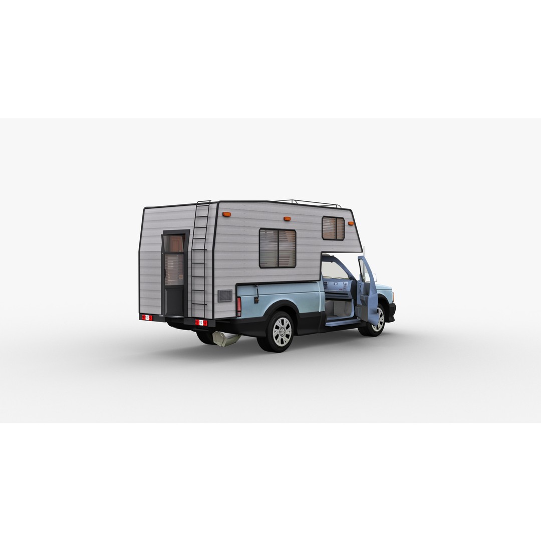 Camper Truck 3D Model – Low Poly Game Asset with Interior - View 21